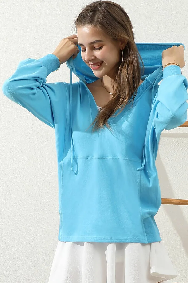 CWTTL1451_Basic Lightweight Pullover Hoodie Sweatshirt: NAVY / (S) 1
