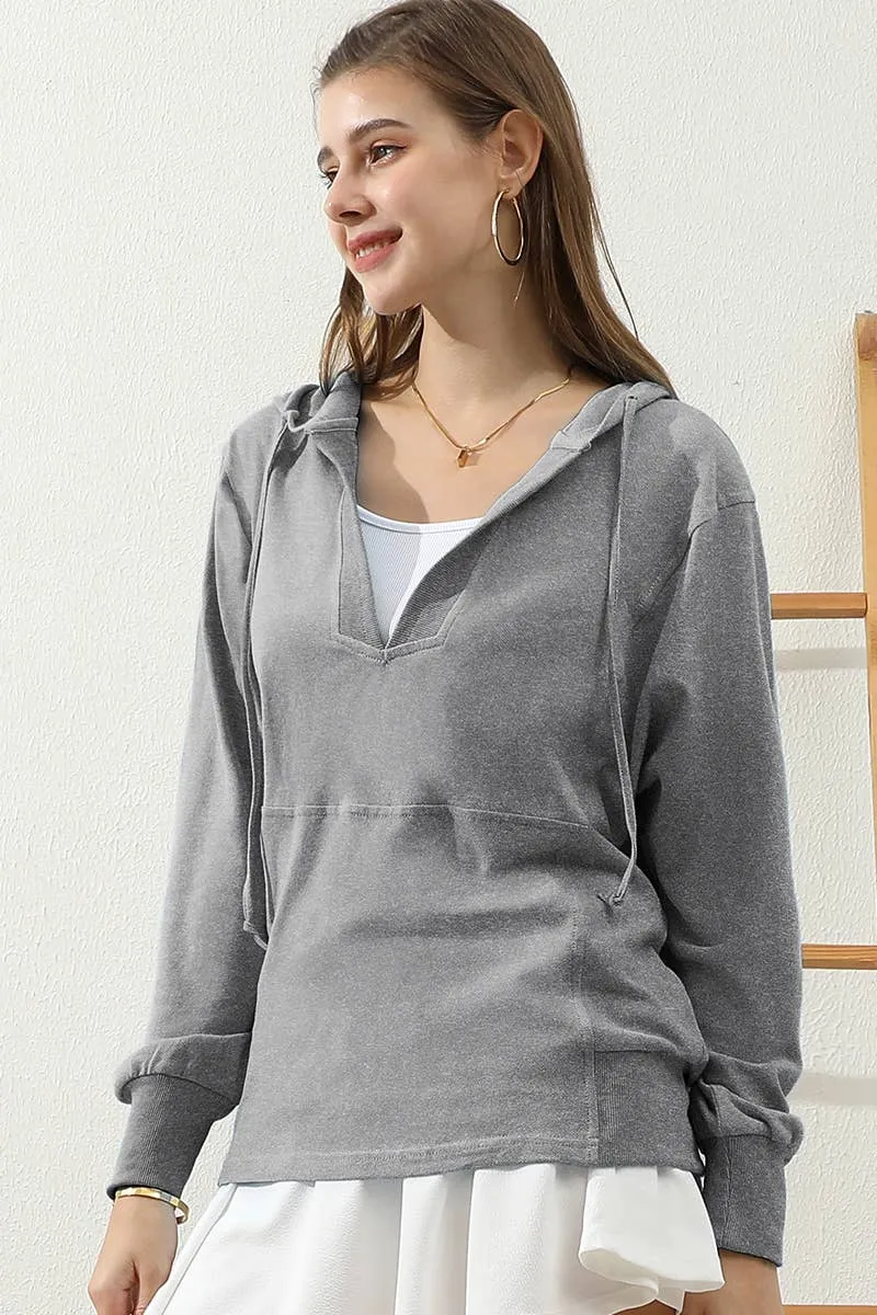 CWTTL1451_Basic Lightweight Pullover Hoodie Sweatshirt: NAVY / (S) 1