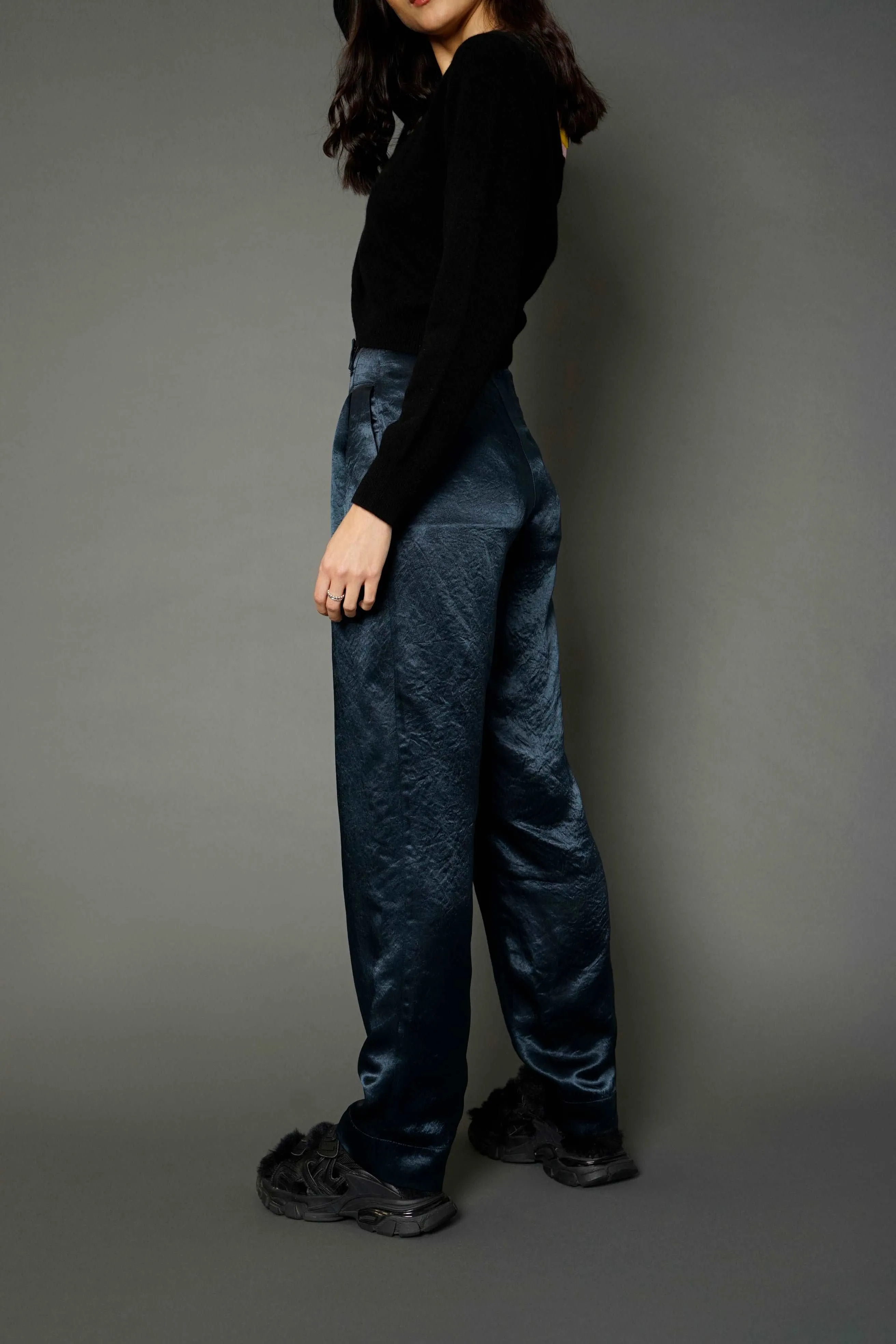 Dax Navy Pleated Full Pants