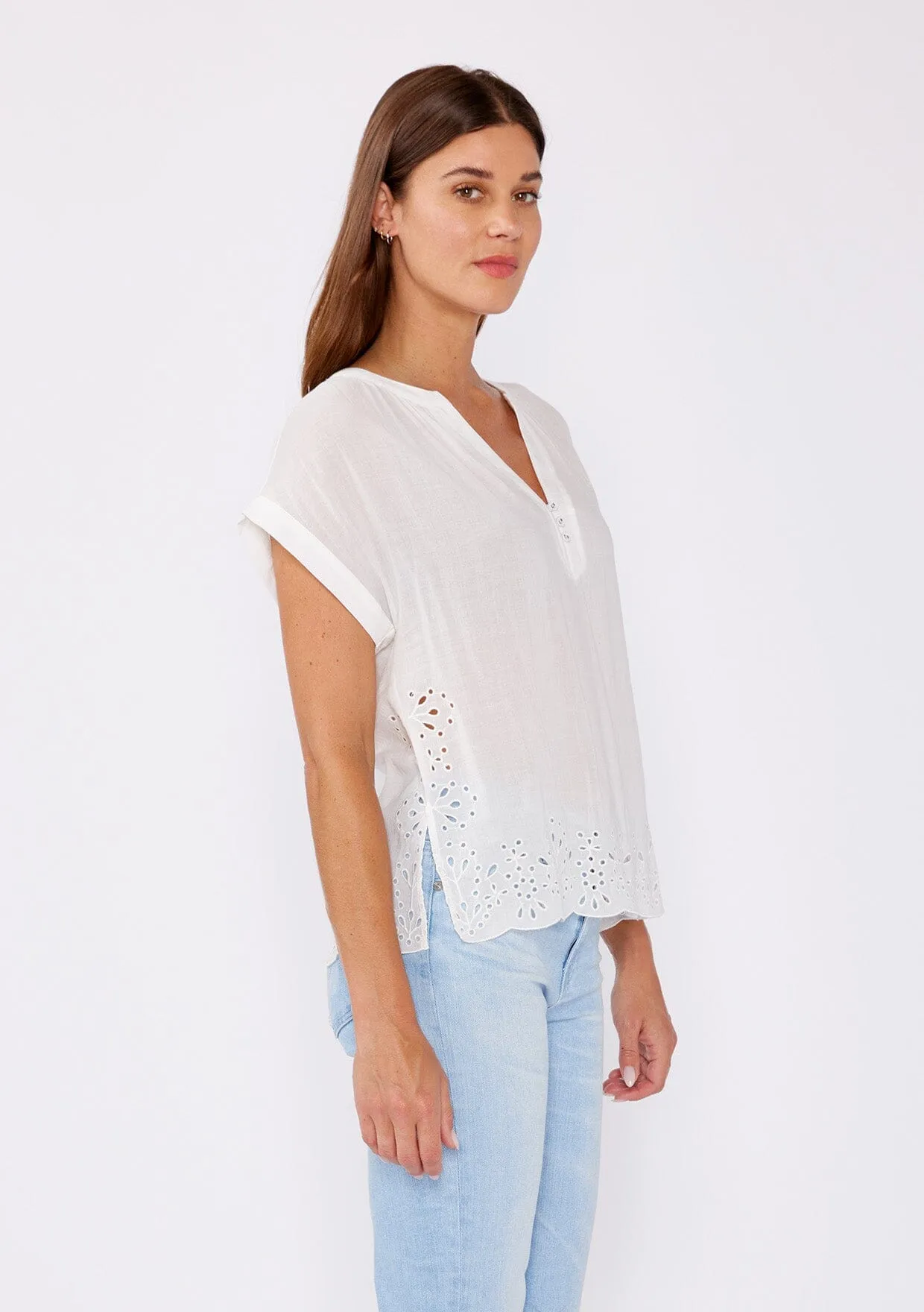 Daylight Embroidered Eyelet Top