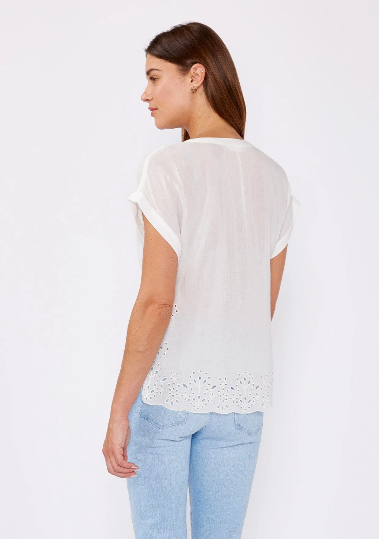 Daylight Embroidered Eyelet Top
