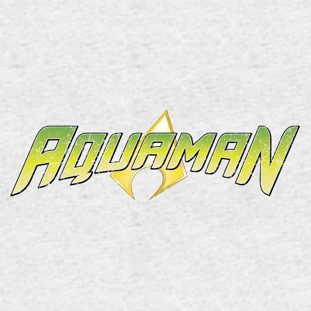 DC Comics Aquaman Distressed Logo Official Sweatshirt (Sports Grey)