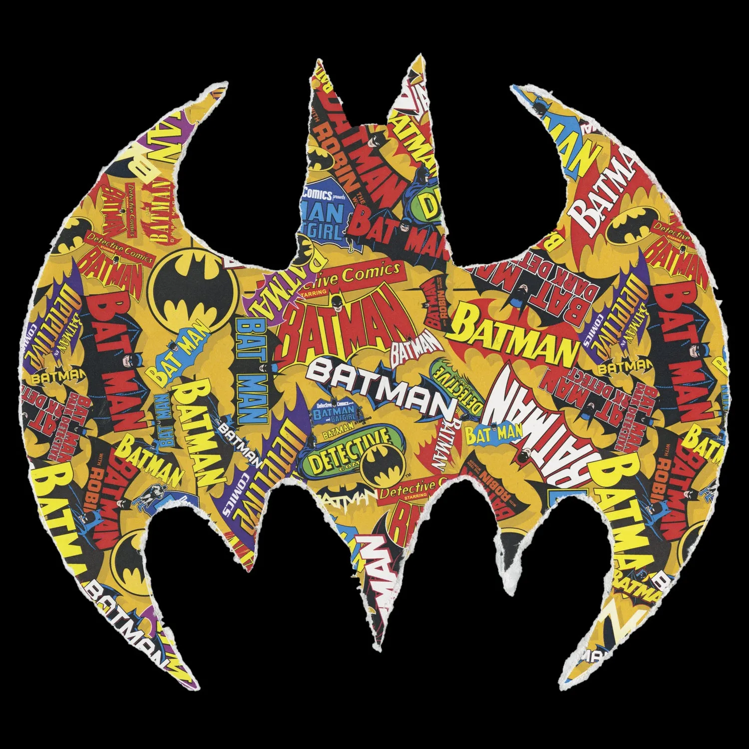 DC Comics Batman Comic Mash Logo Official Hoodie (Black)