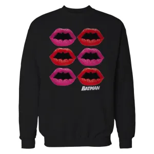 DC Comics Batman Logo Lips Official Sweatshirt (Black)