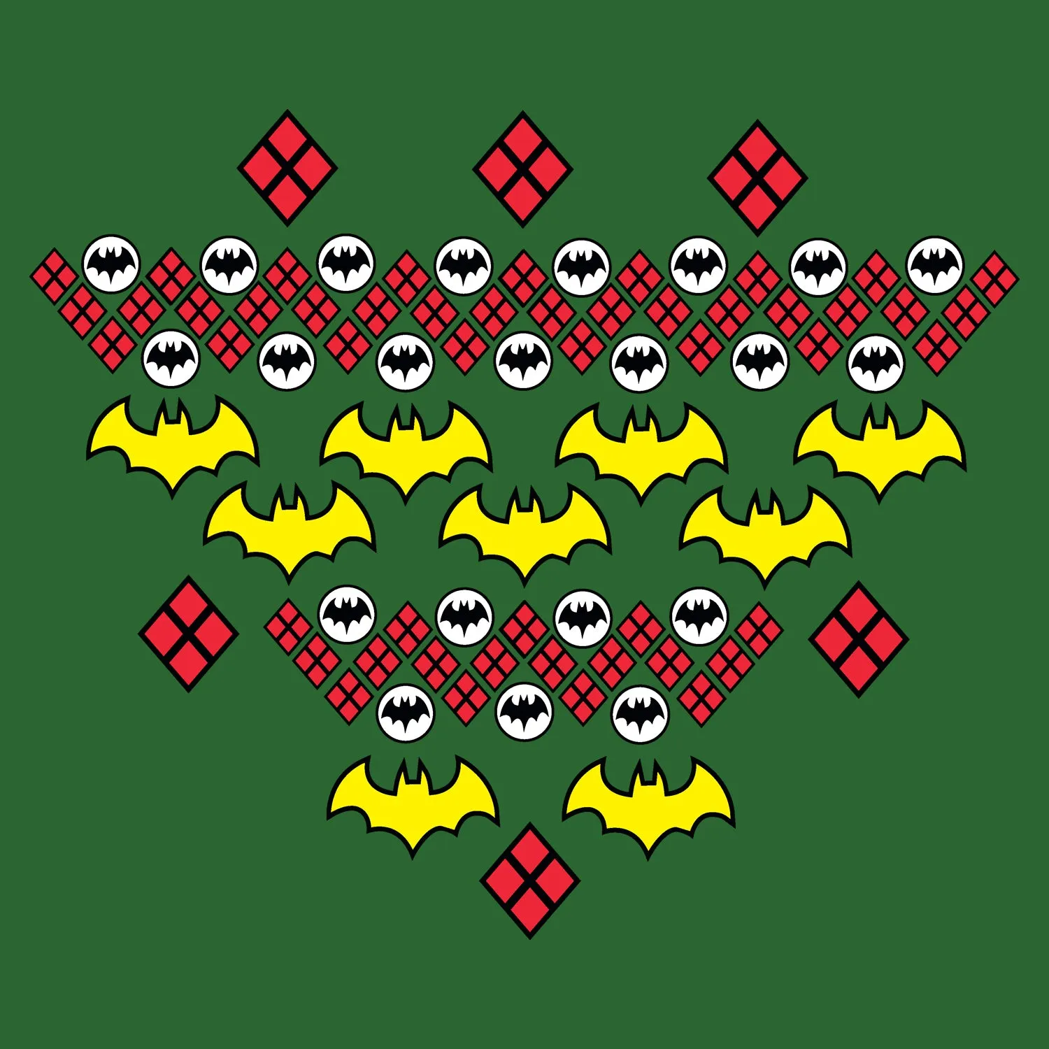 DC Comics Batman Xmas Pattern Official Sweatshirt (Green)