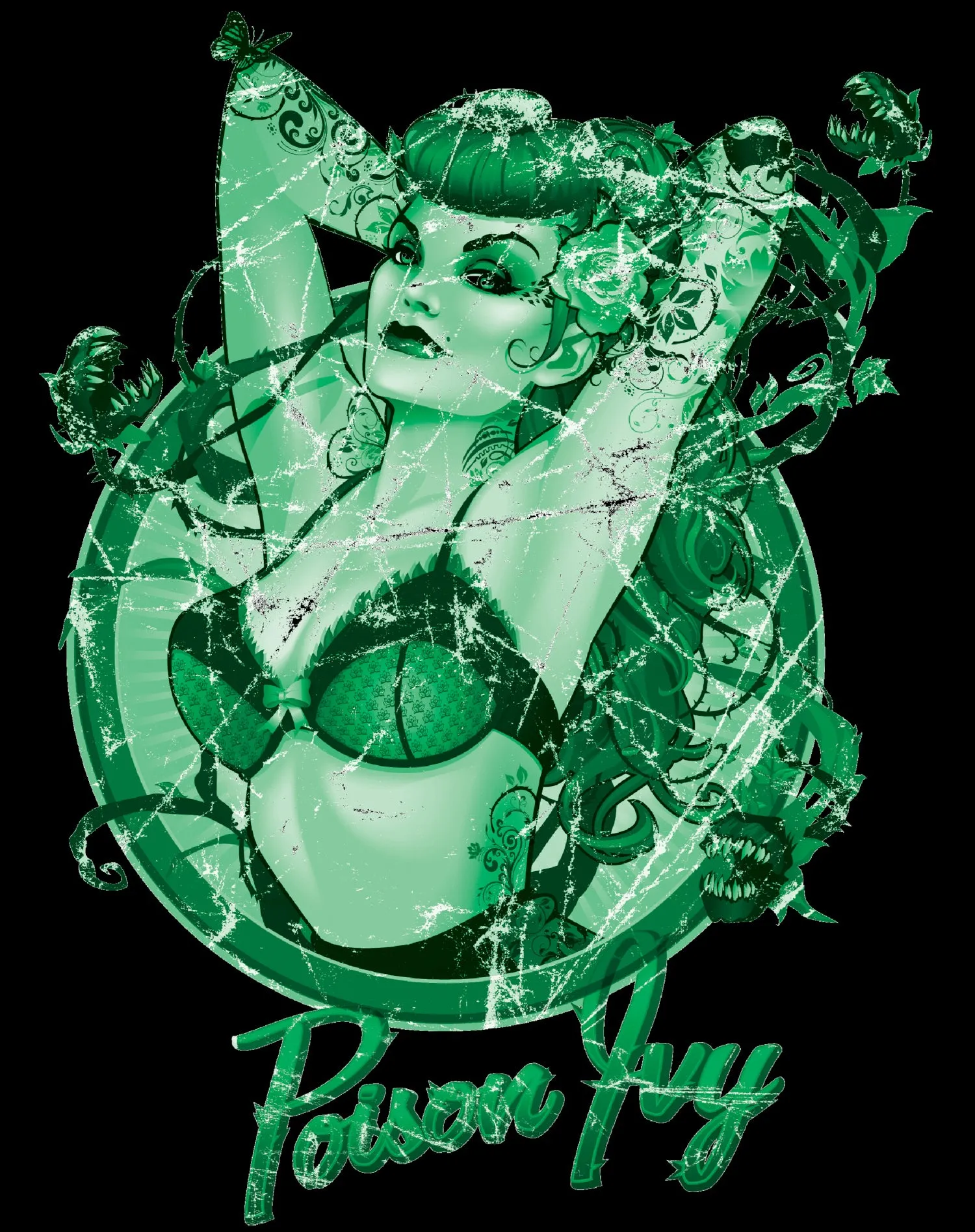 DC Comics Bombshells Poison Ivy Character Official Varsity Jacket (Black)