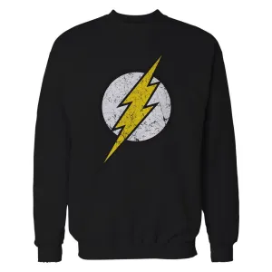DC Comics Flash Modern Distressed Logo Official Sweatshirt (Black)