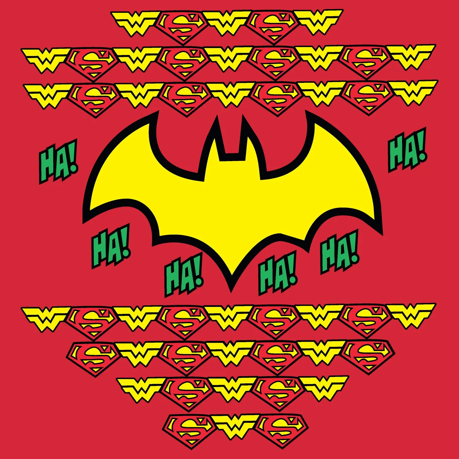 DC Comics Justice League Batman Xmas Pattern Ha Official Sweatshirt (Red)