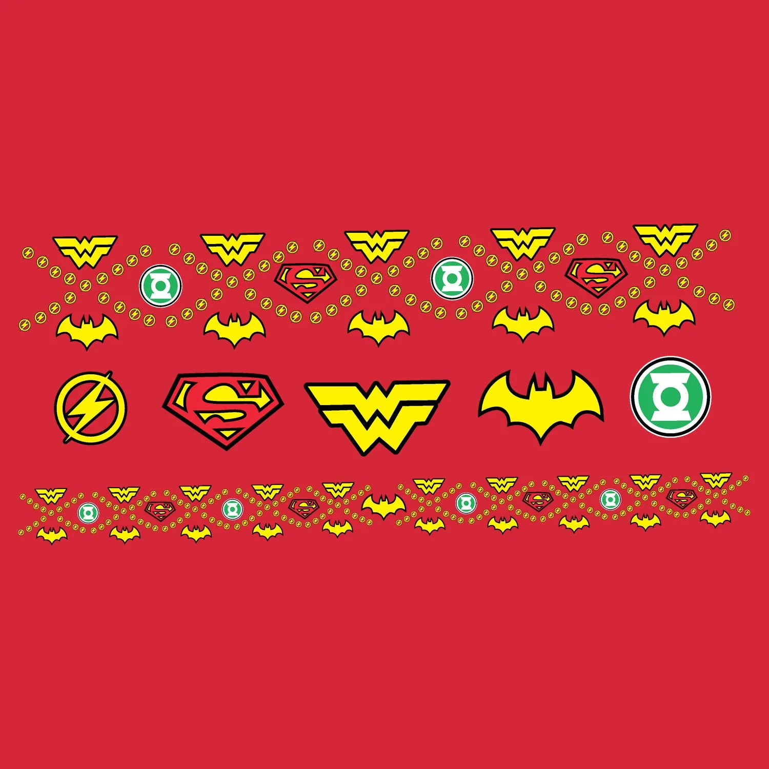 DC Comics Justice League Xmas Pattern Tube Official Sweatshirt (Red)
