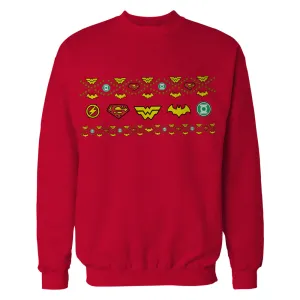 DC Comics Justice League Xmas Pattern Tube Official Sweatshirt (Red)
