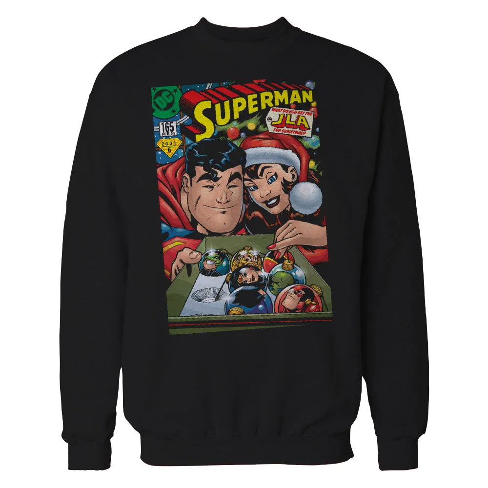DC Comics Superman Cover 165 Xmas Official Sweatshirt (Black)