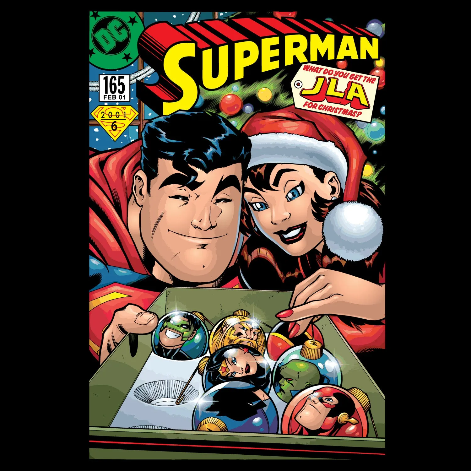 DC Comics Superman Cover 165 Xmas Official Sweatshirt (Black)