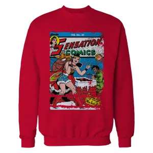 DC Comics Wonder Woman Cover 38 Xmas Official Sweatshirt (Red)
