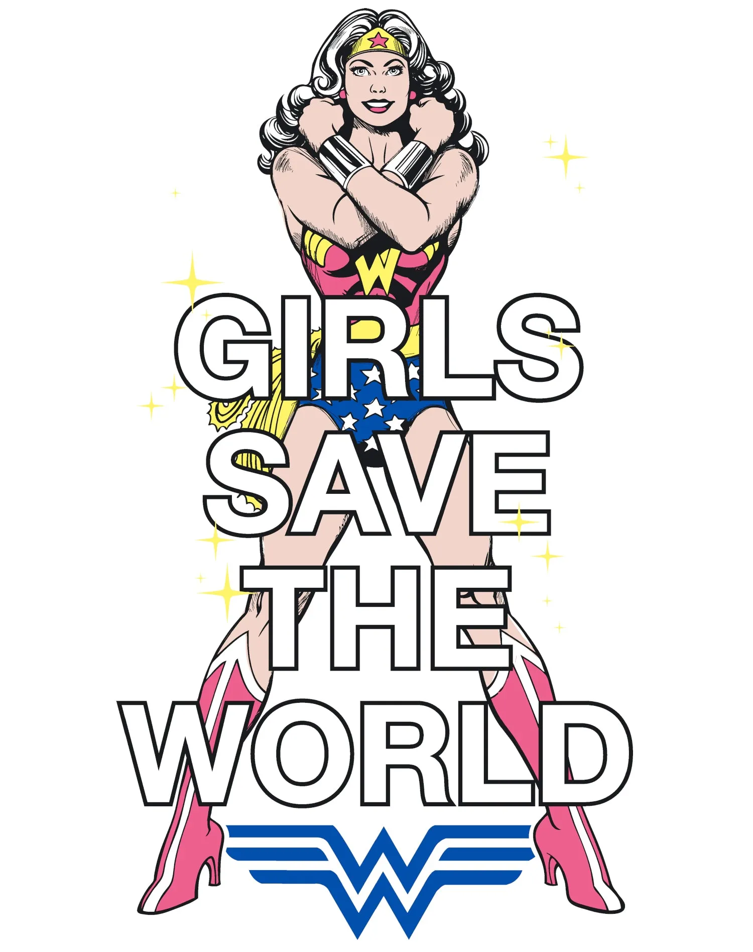 DC Comics Wonder Woman Girls Save World Official Sweatshirt