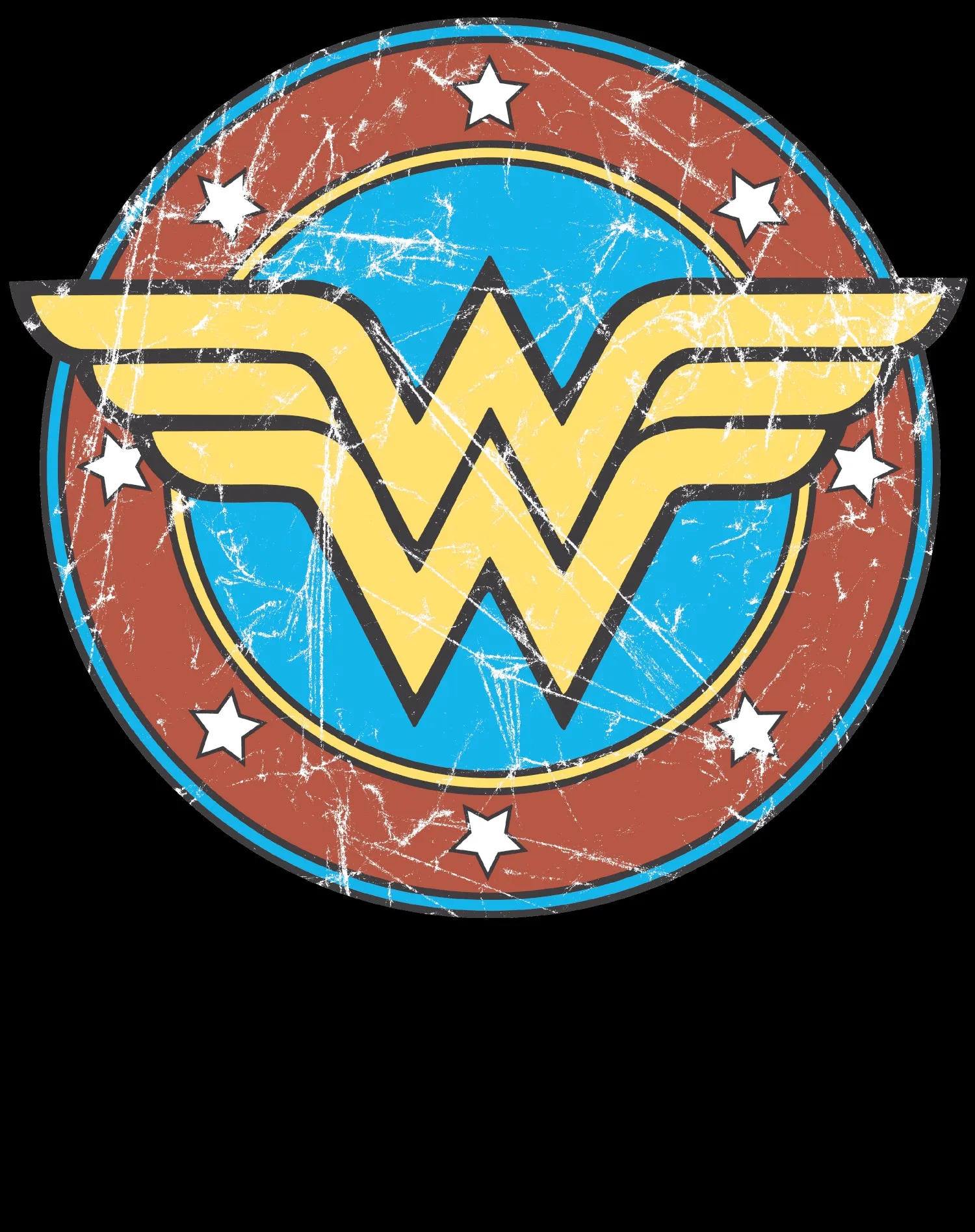 DC Comics Wonder Woman Logo Circle Dist Official Varsity Jacket (Black)
