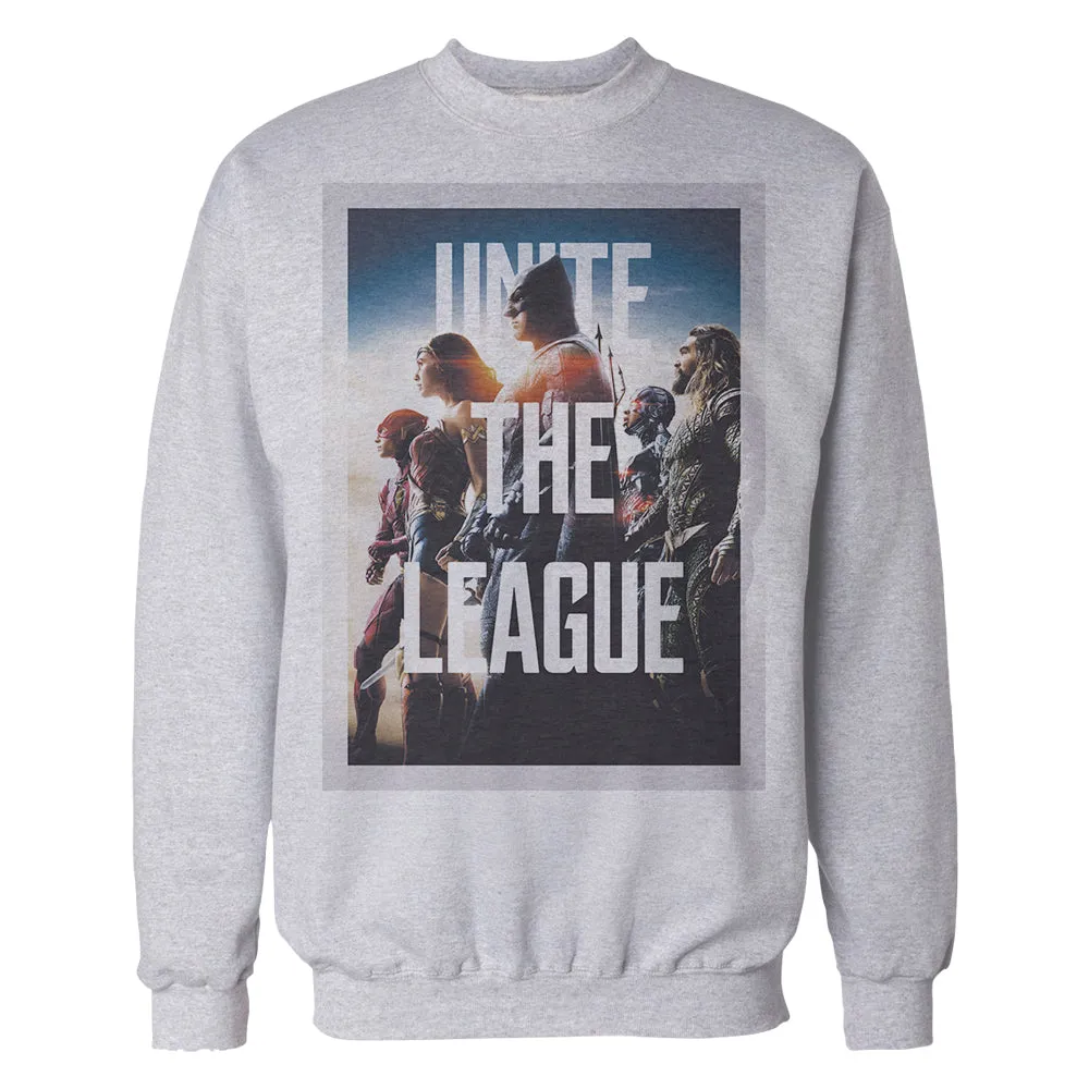 DC Justice League Logo Aquaman Trident Official Sweatshirt (Heather Grey)