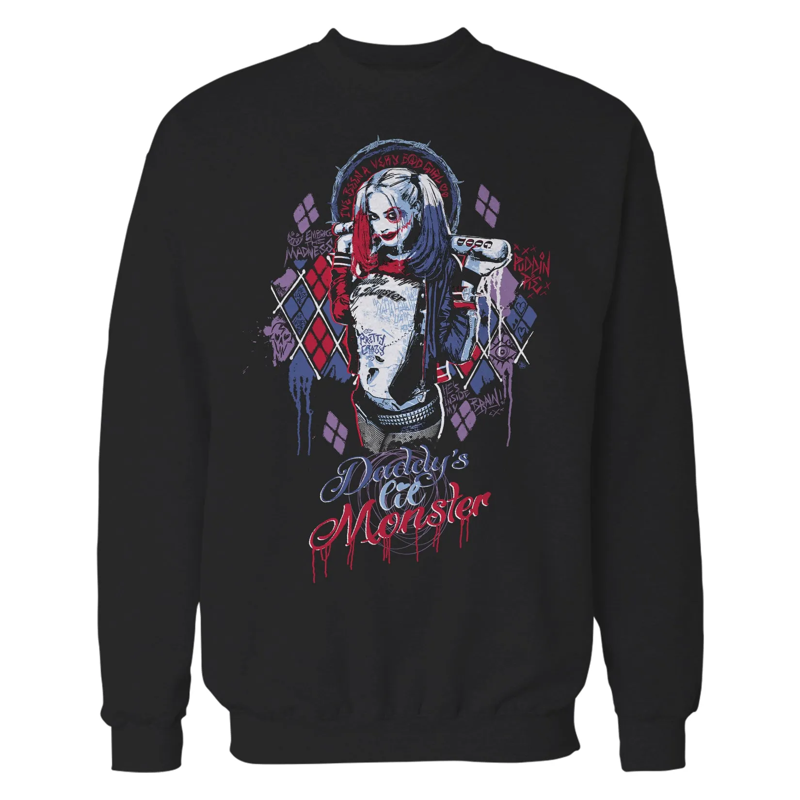 DC Suicide Squad Harley Quinn Lil Monster Official Sweatshirt (Black)