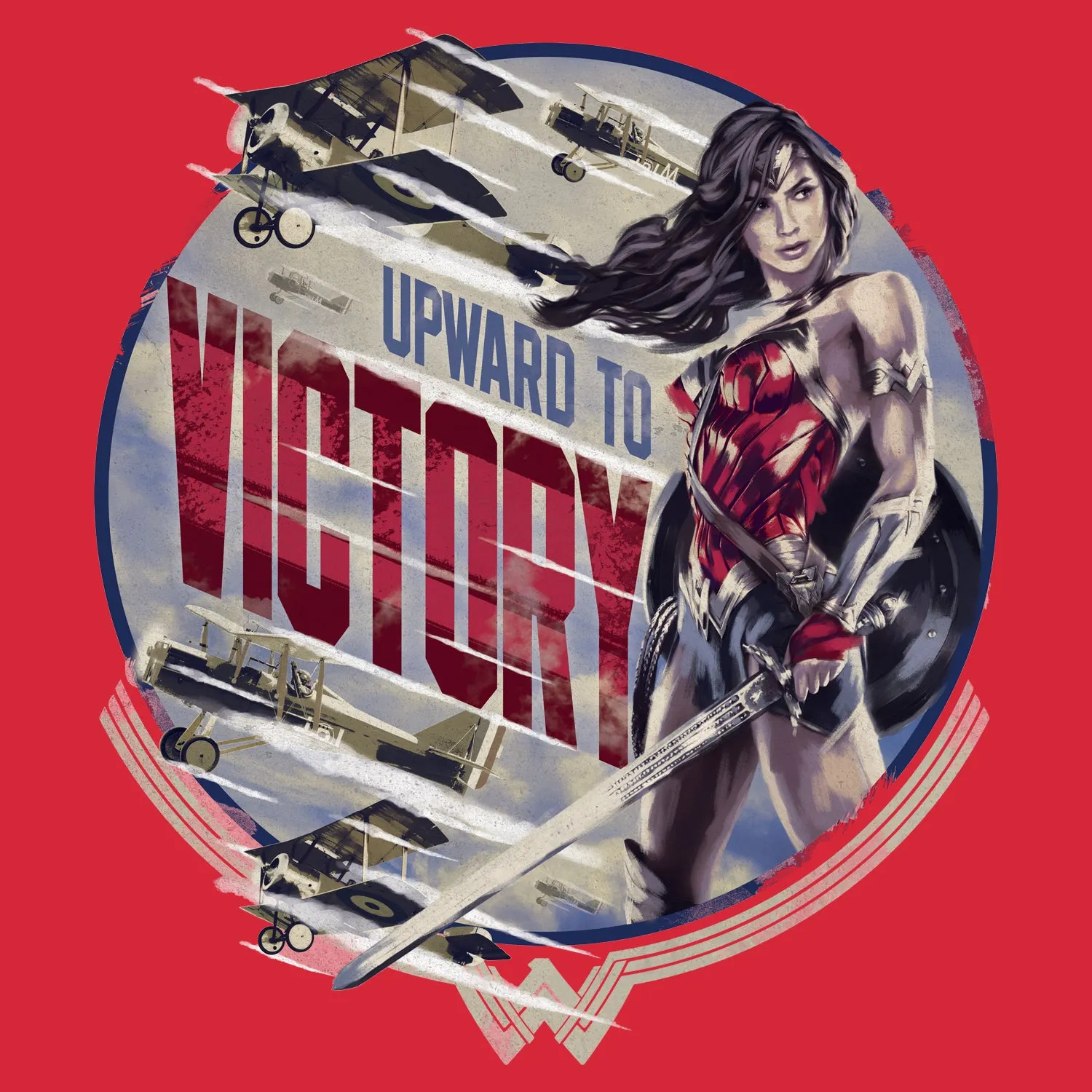 DC Wonder Woman Circle Victory Official Sweatshirt (Red)