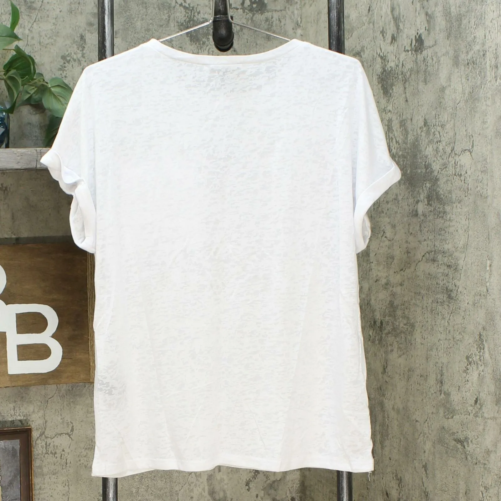 DG2 by Diane Gilman Women's Burnout Slub Jersey Knit Pocket T-Shirt