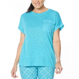 DG2 by Diane Gilman Women's Plus Size Slub Pocket T-Shirt