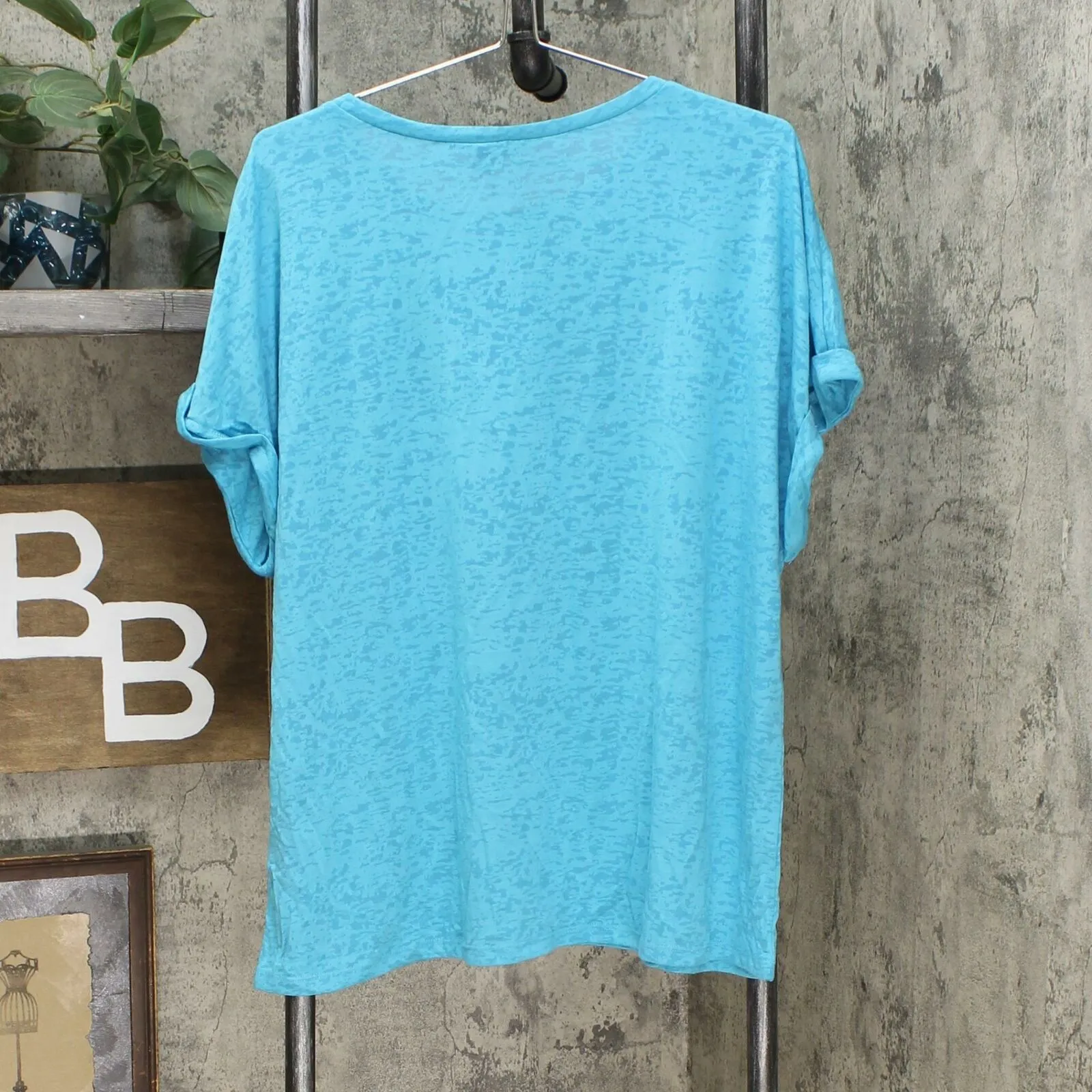 DG2 by Diane Gilman Women's Slub Burnout Pocket T-Shirt