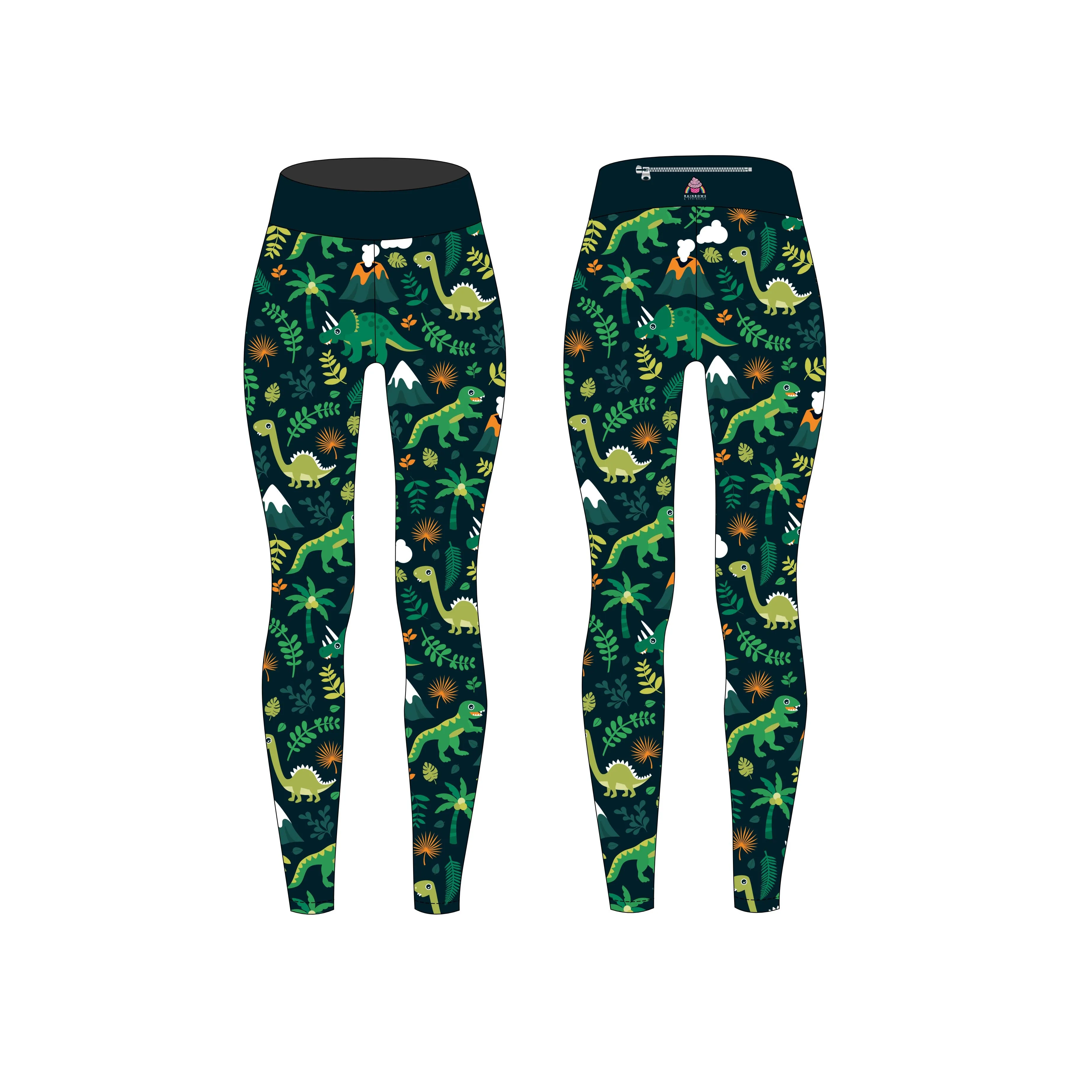Dino & Volcano Women's Activewear Leggings