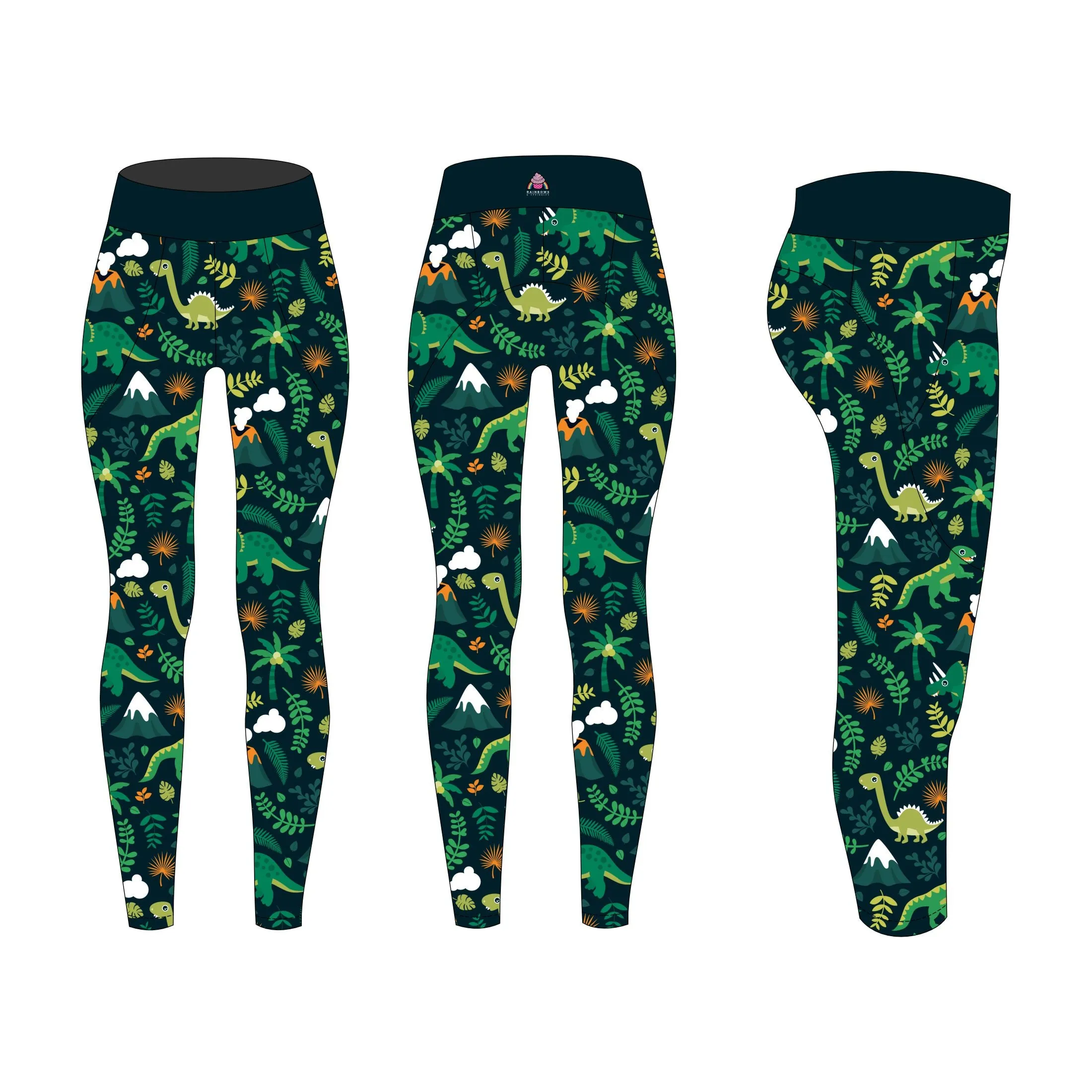 Dino & Volcano Women's Activewear Leggings
