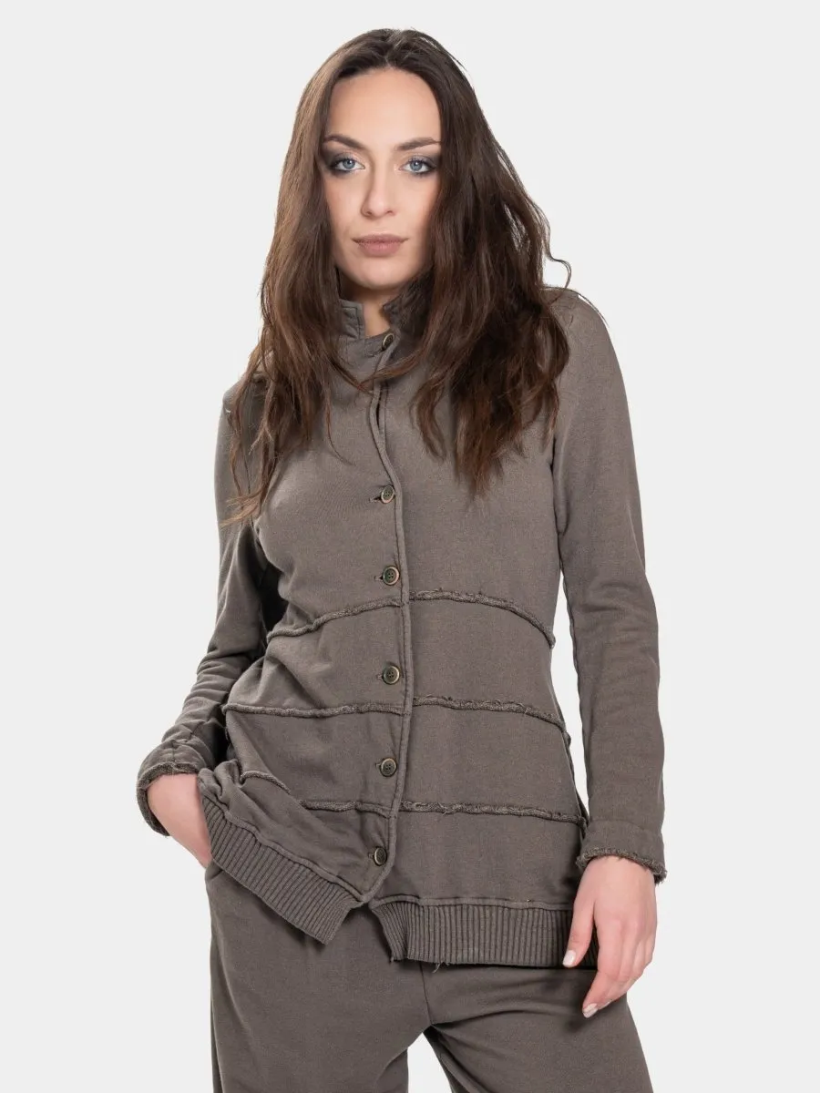 Distressed Splice Tier Jacket