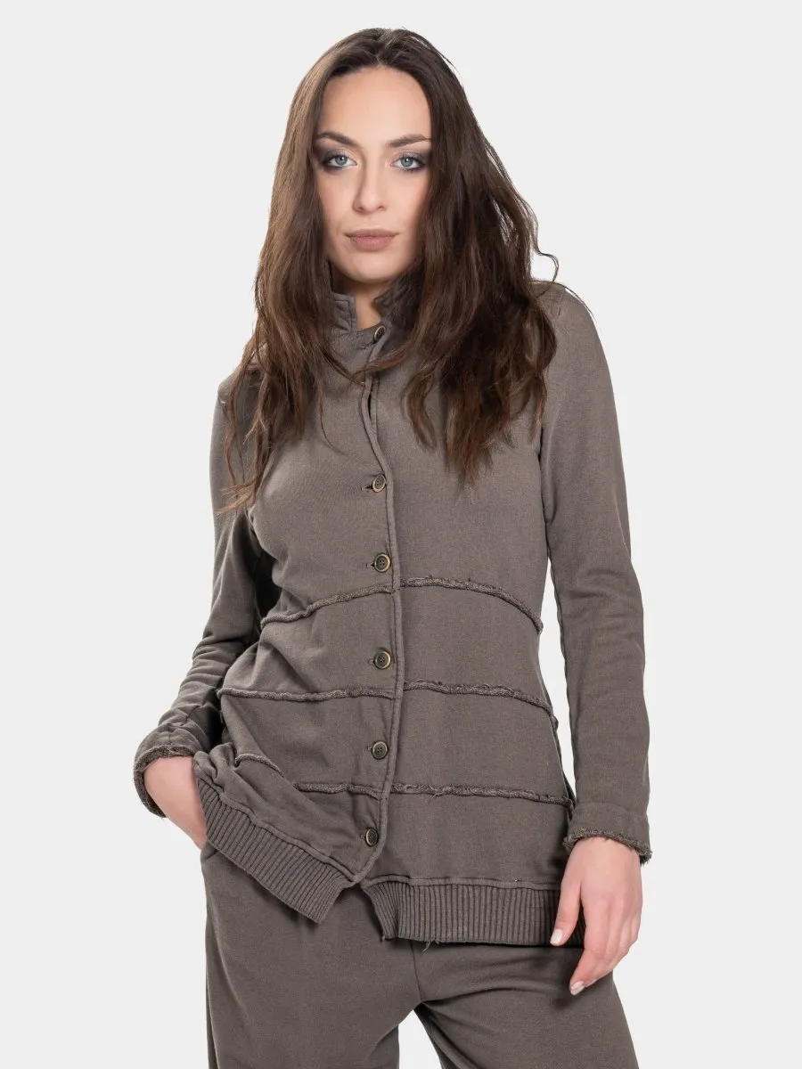 Distressed Splice Tier Jacket