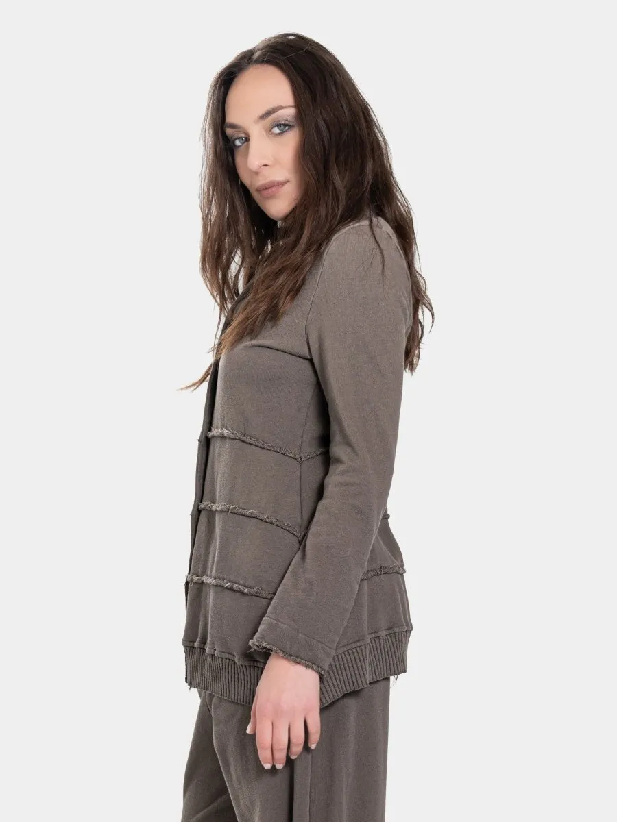 Distressed Splice Tier Jacket