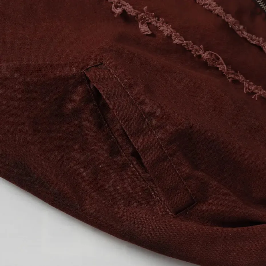 Distressed Washed Grunge  Hooded Jackets