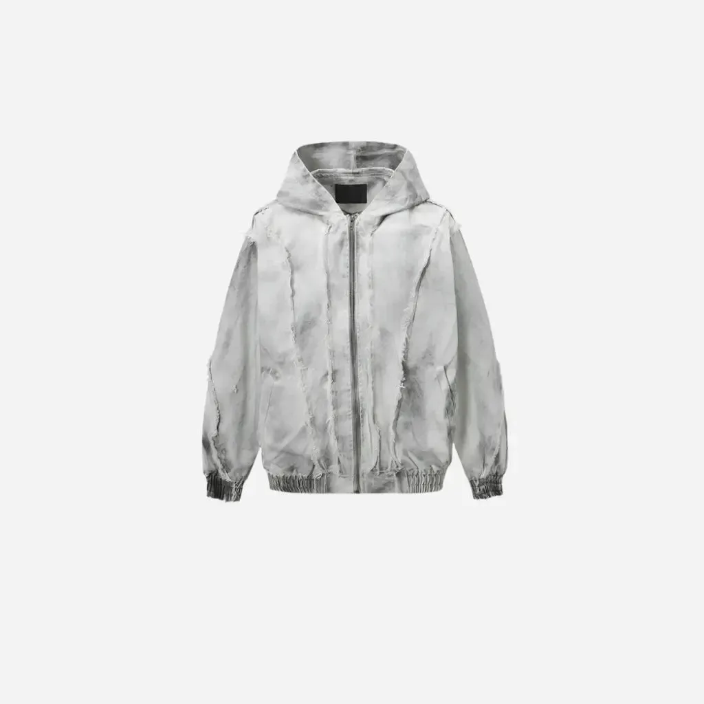 Distressed Washed Grunge  Hooded Jackets