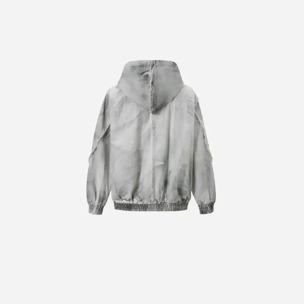 Distressed Washed Grunge  Hooded Jackets