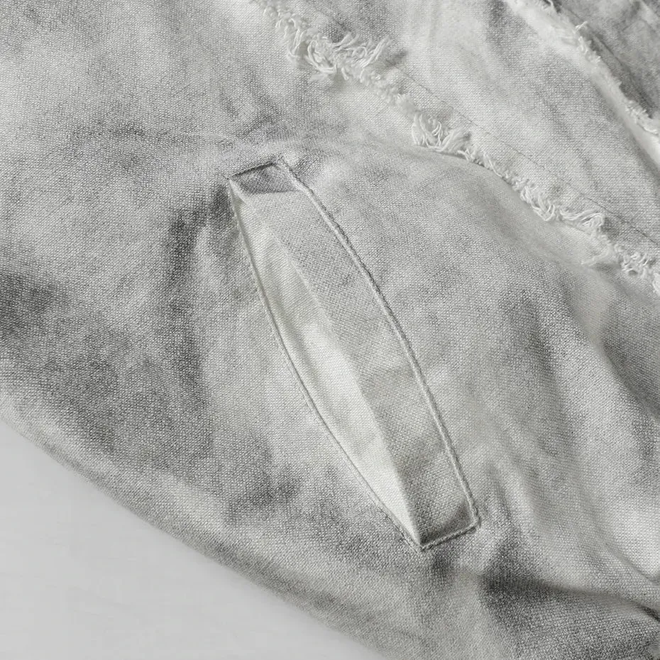 Distressed Washed Grunge  Hooded Jackets