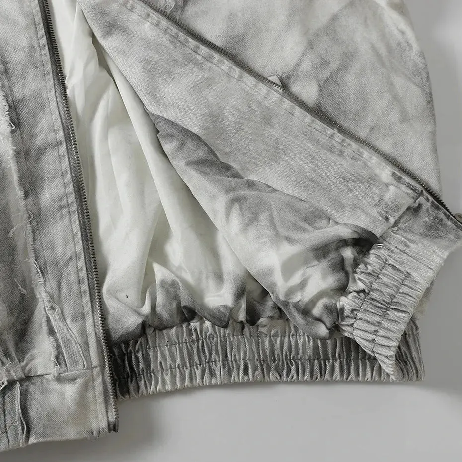 Distressed Washed Grunge  Hooded Jackets