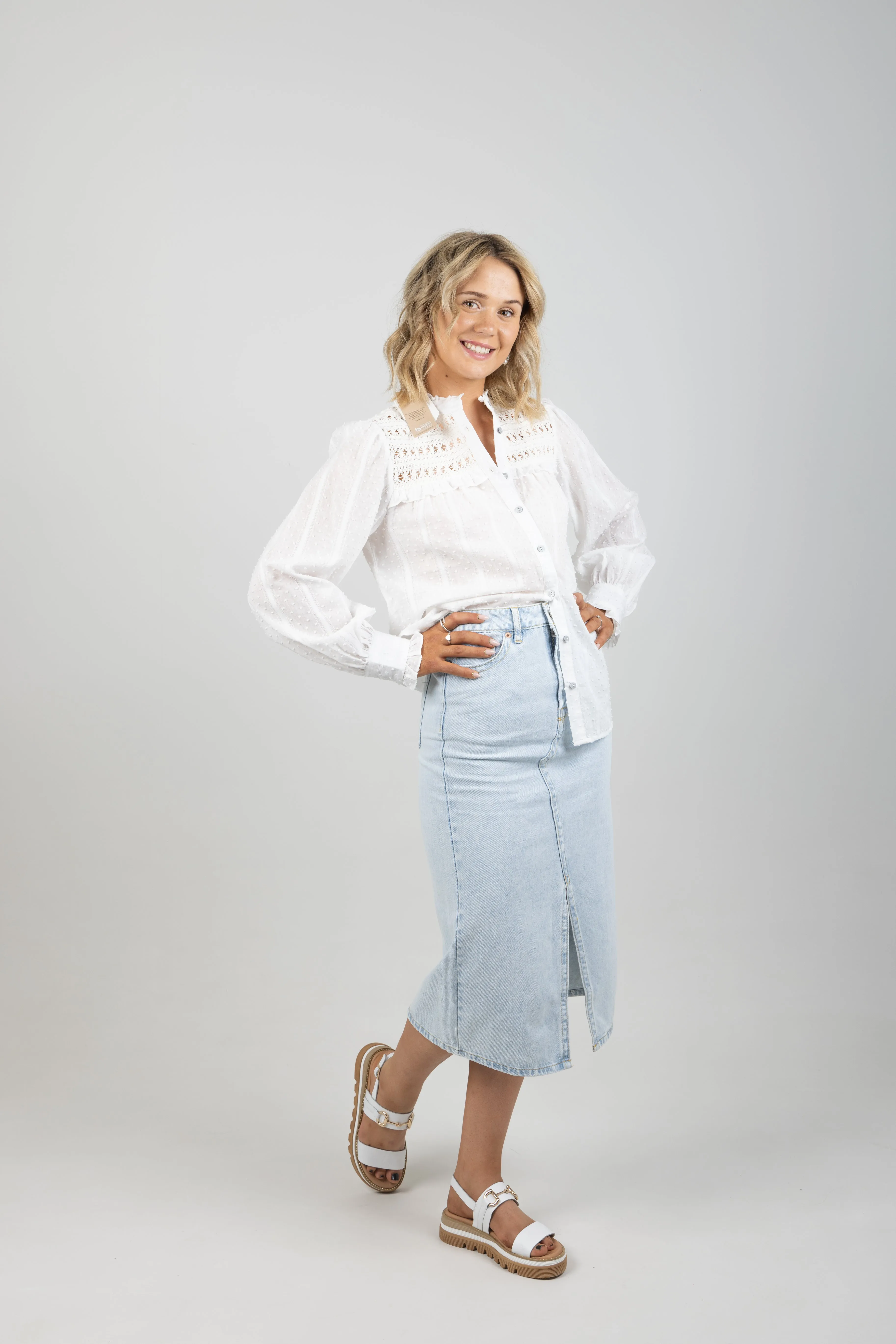 DOBBY BLOUSE OFF WHITE