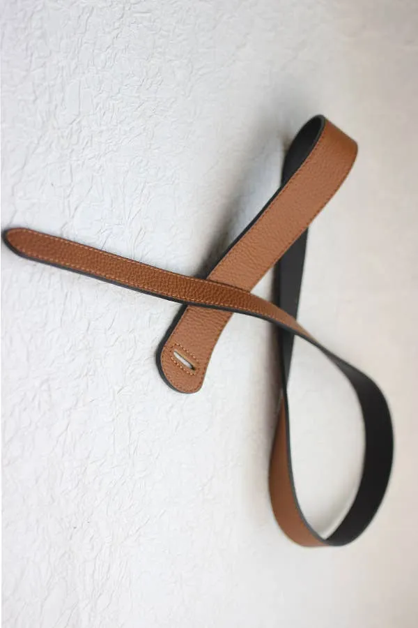DOUBLE FACE LEATHER BELT - A2310DJN14763: Brown / Black / ONE SIZE