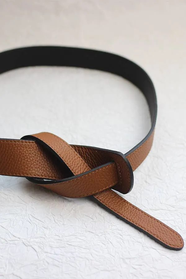 DOUBLE FACE LEATHER BELT - A2310DJN14763: Brown / Black / ONE SIZE