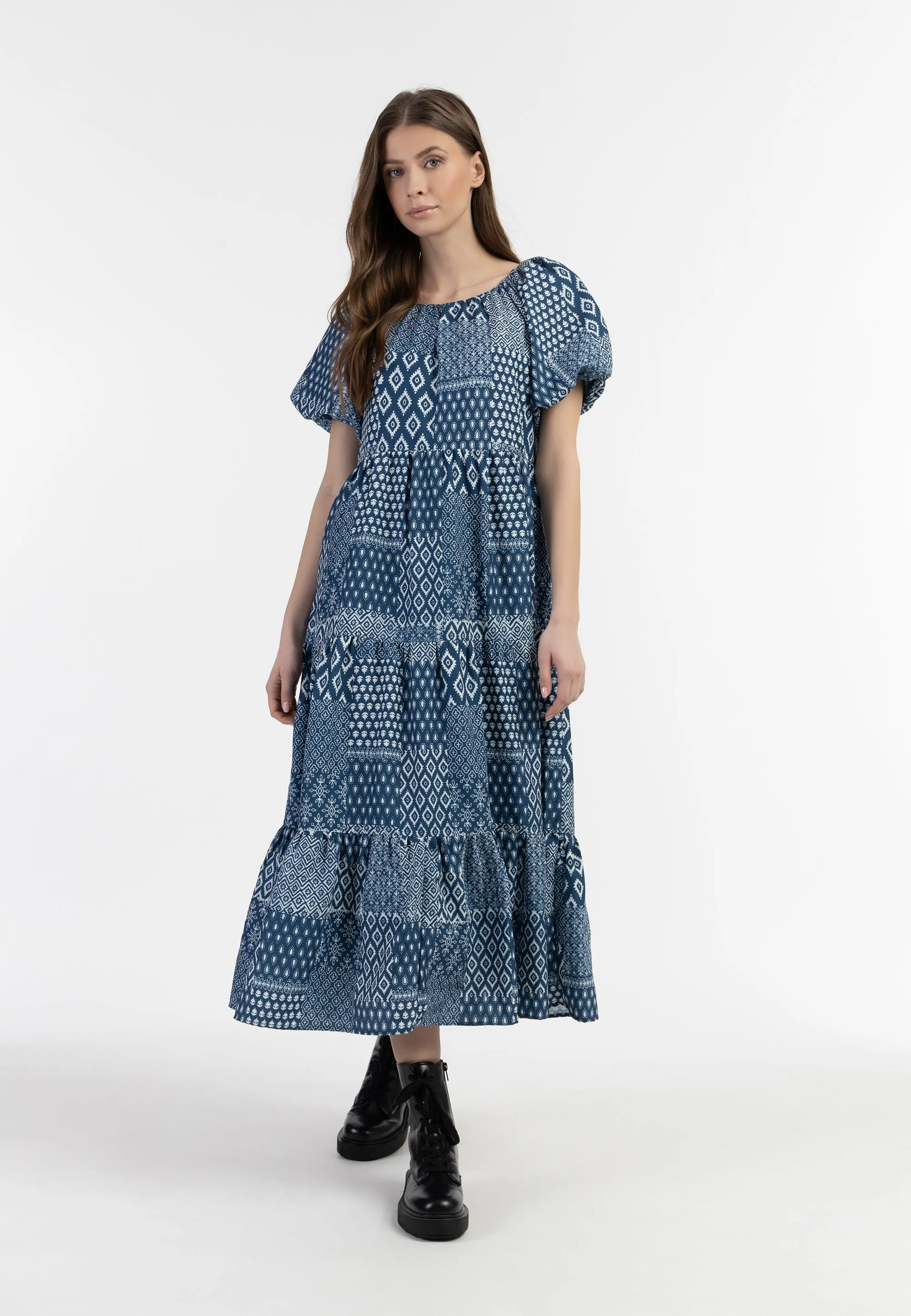 DreiMaster Vintage Women's Short Sleeve Maxi Dress