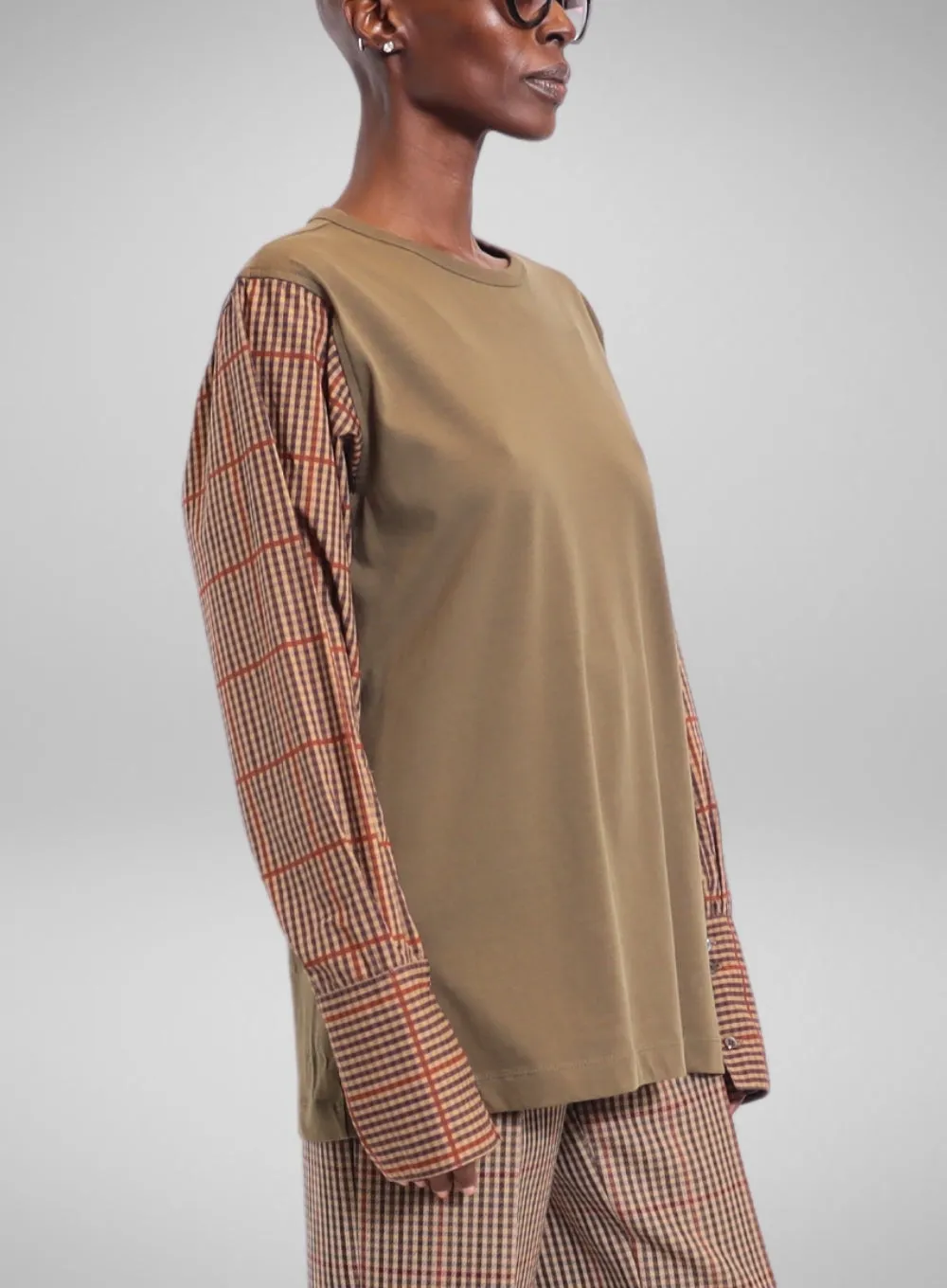 DRIES VAN NOTEN | Deconstructed Contrast Sleeve Top