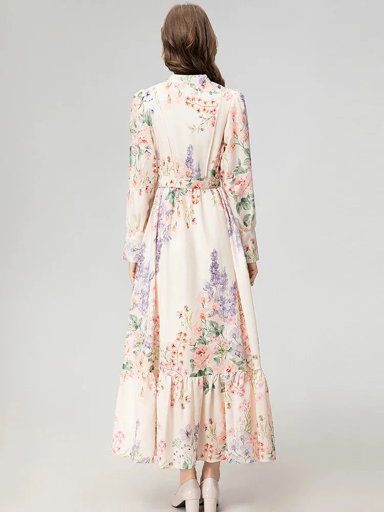 Duena Floral Print vintage Party Dress