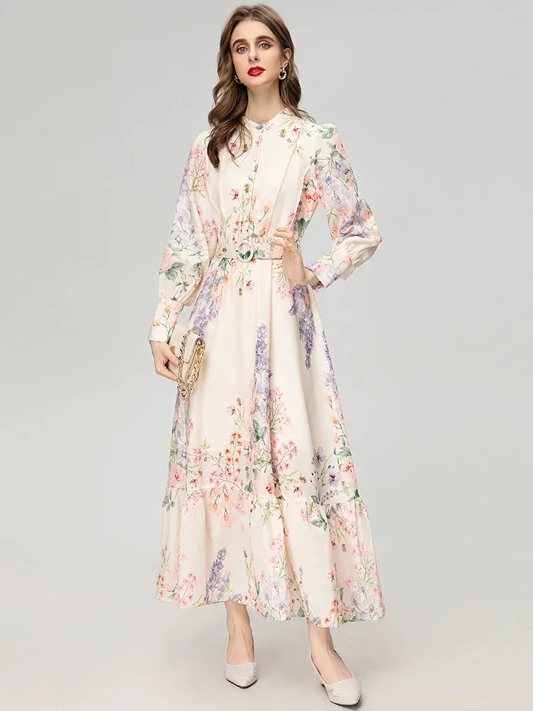 Duena Floral Print vintage Party Dress