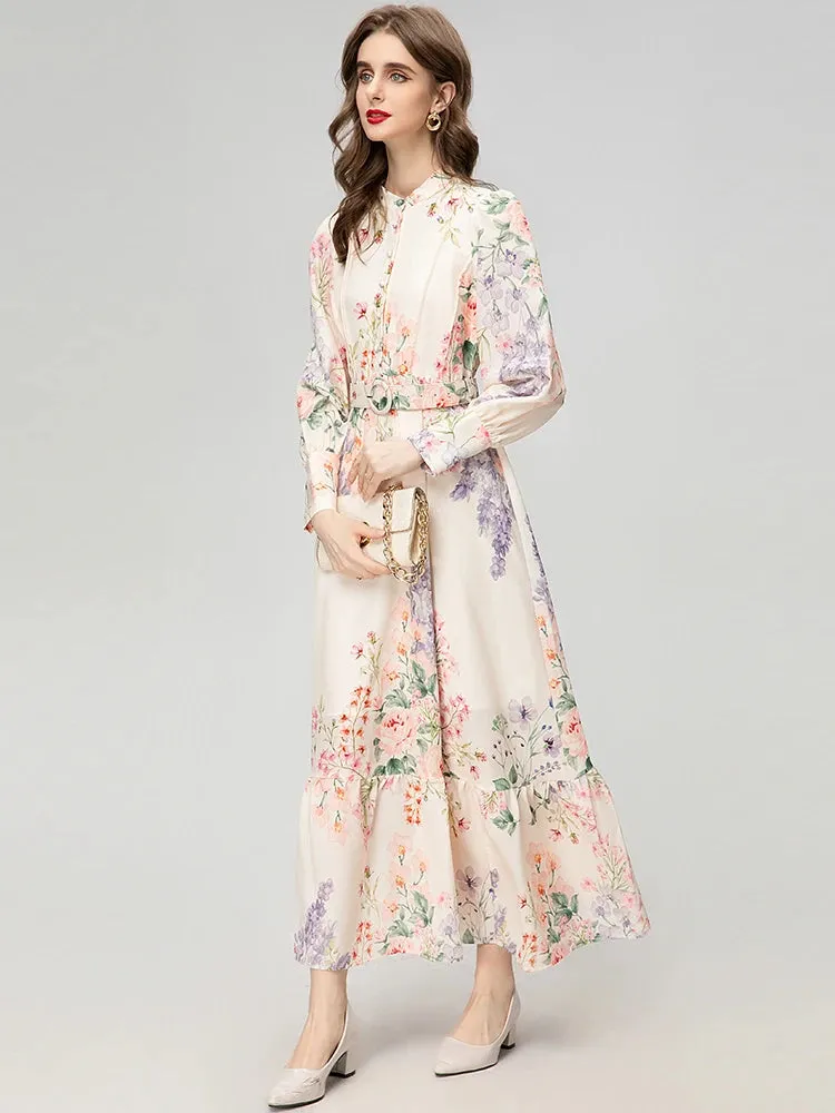Duena Floral Print vintage Party Dress