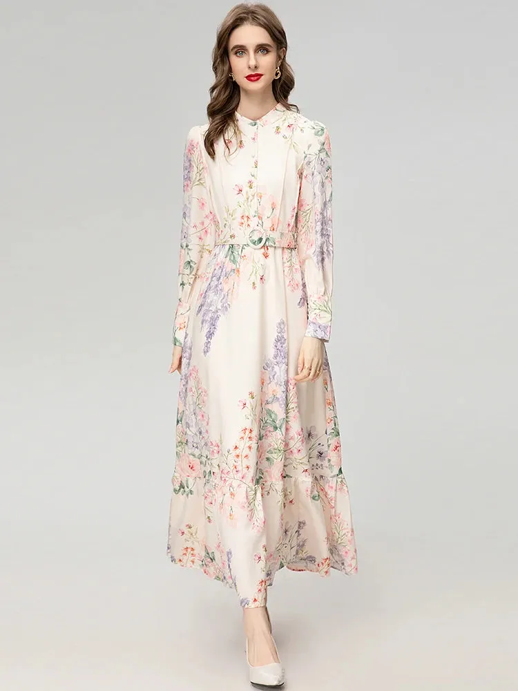 Duena Floral Print vintage Party Dress