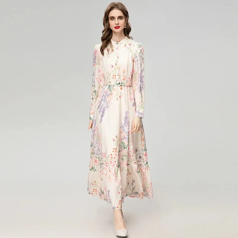 Duena Floral Print vintage Party Dress