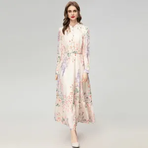 Duena Floral Print vintage Party Dress
