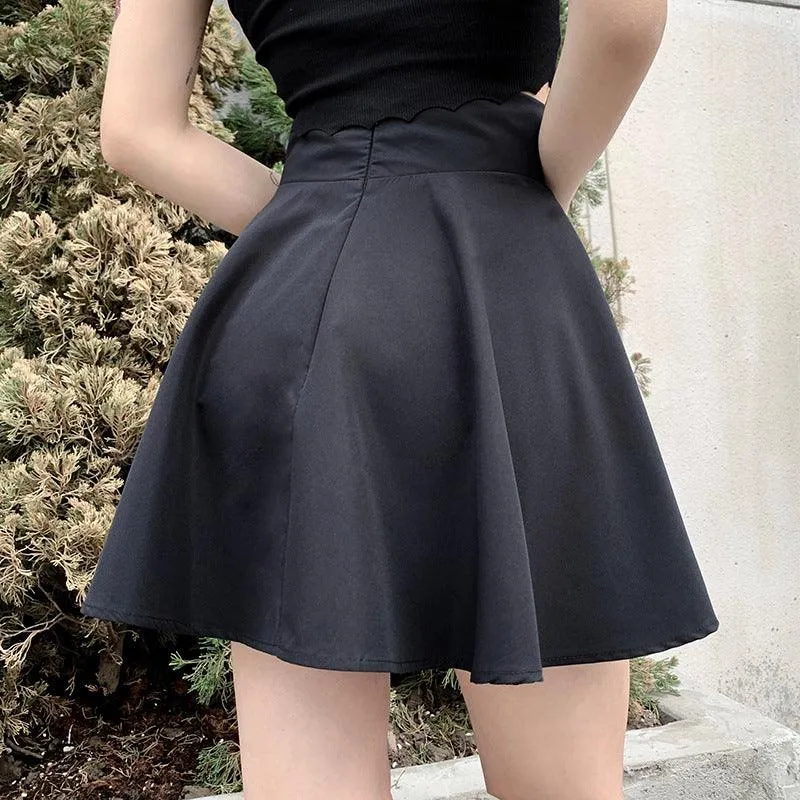 E-girl A-line Vintage High Waist Plaid Mini Skirt