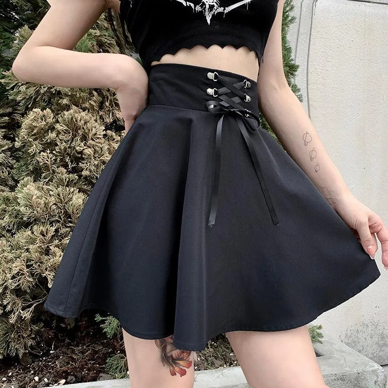 E-girl A-line Vintage High Waist Plaid Mini Skirt
