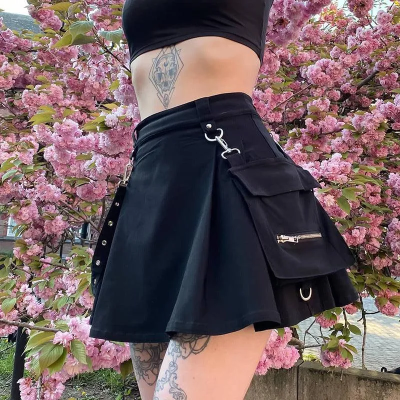 E-girl A-line Vintage High Waist Plaid Mini Skirt