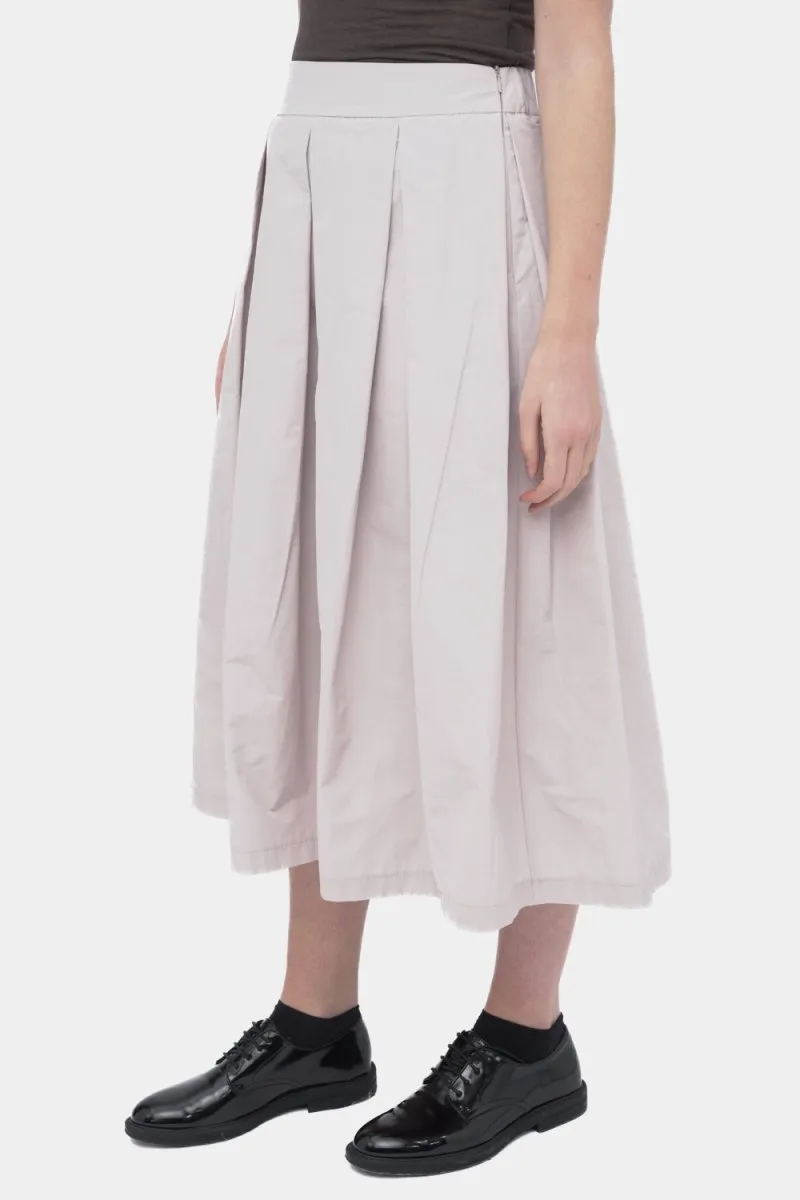 Elastic Waist Pleated Midi Skirt